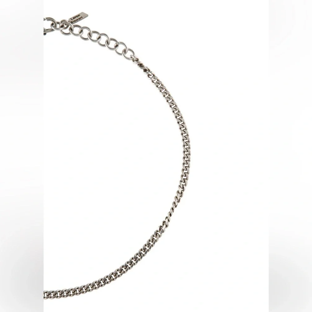 Silver Choker Necklace with Twisted Chain Design - Picture 2 of 3